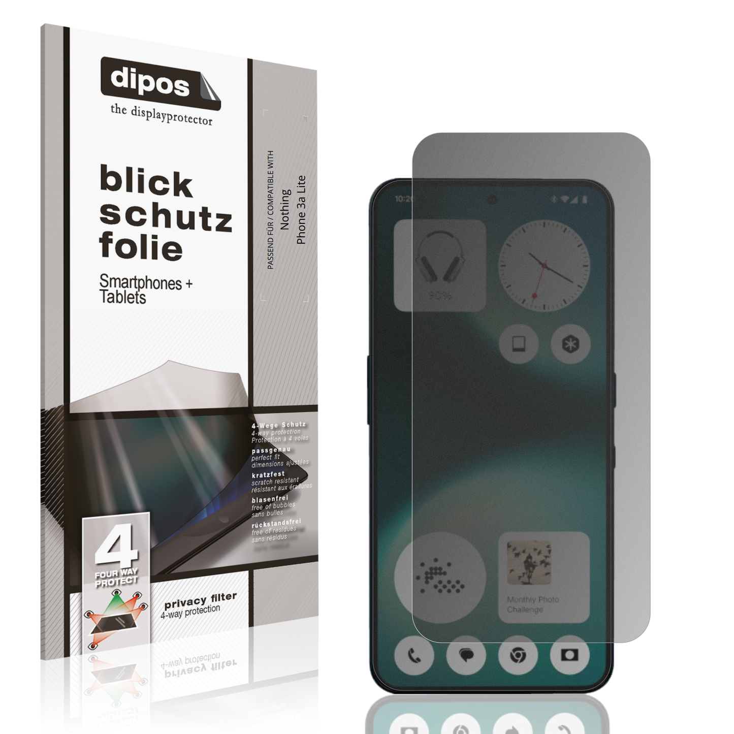 Blickschutzfolie für Nothing Phone 3a Lite matt Schutzfolie Privacy