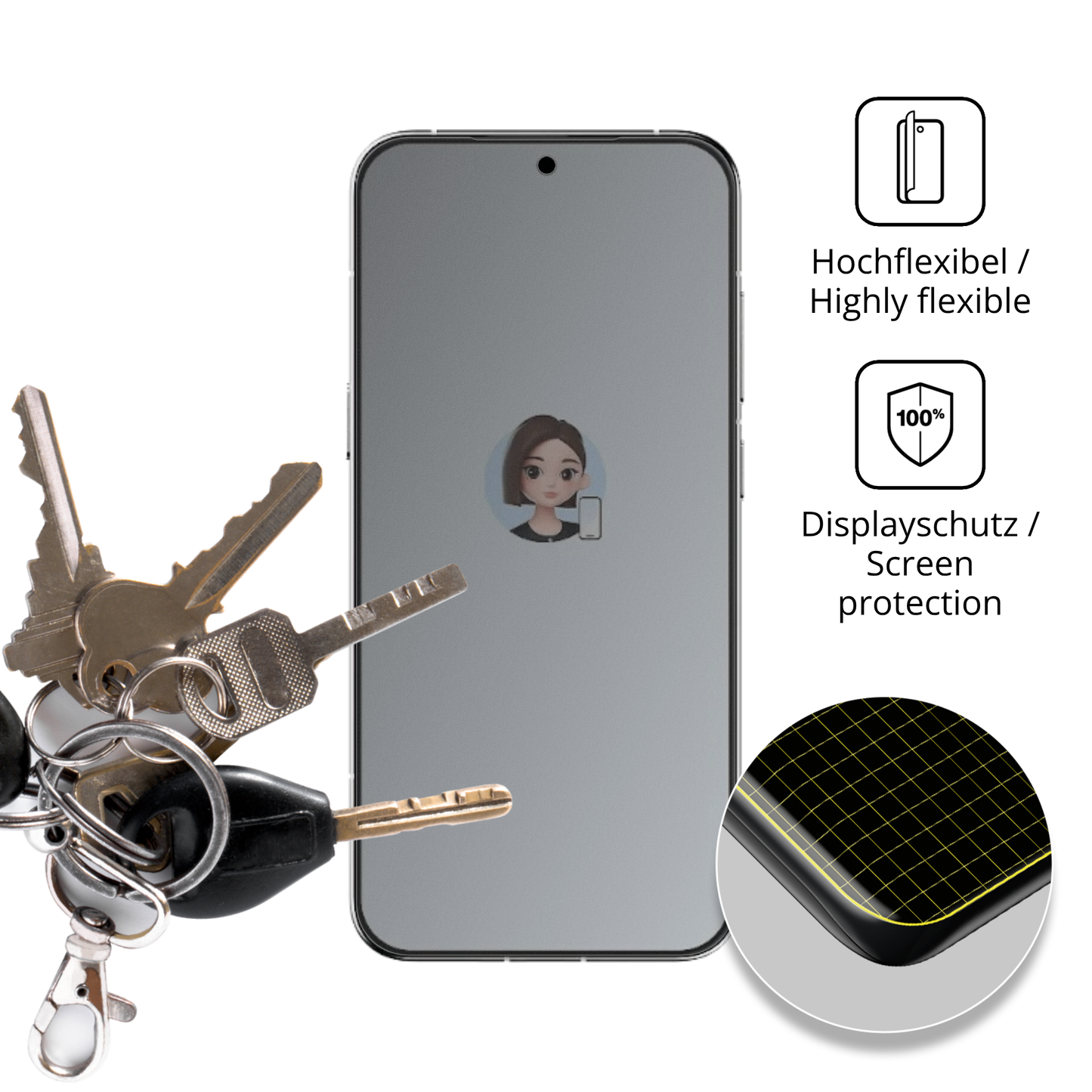 dipos Displayschutz für Nubia M153, mit Blickschutzfilter und perfekter Passform auch für die Rundungen