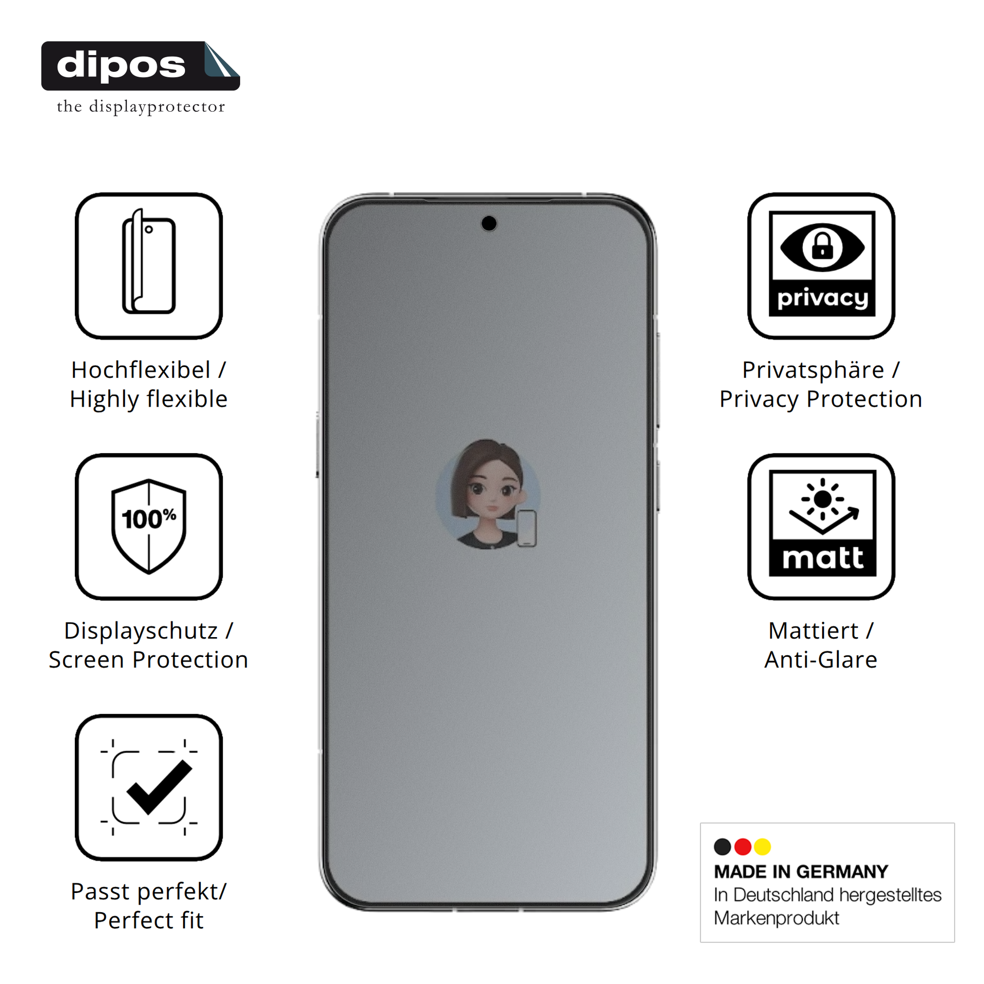 Flexible TPU-Folie passend zugeschnitten für Nubia M153, mit Privatsphäre-Schutz durch Sichtschutz-Folie