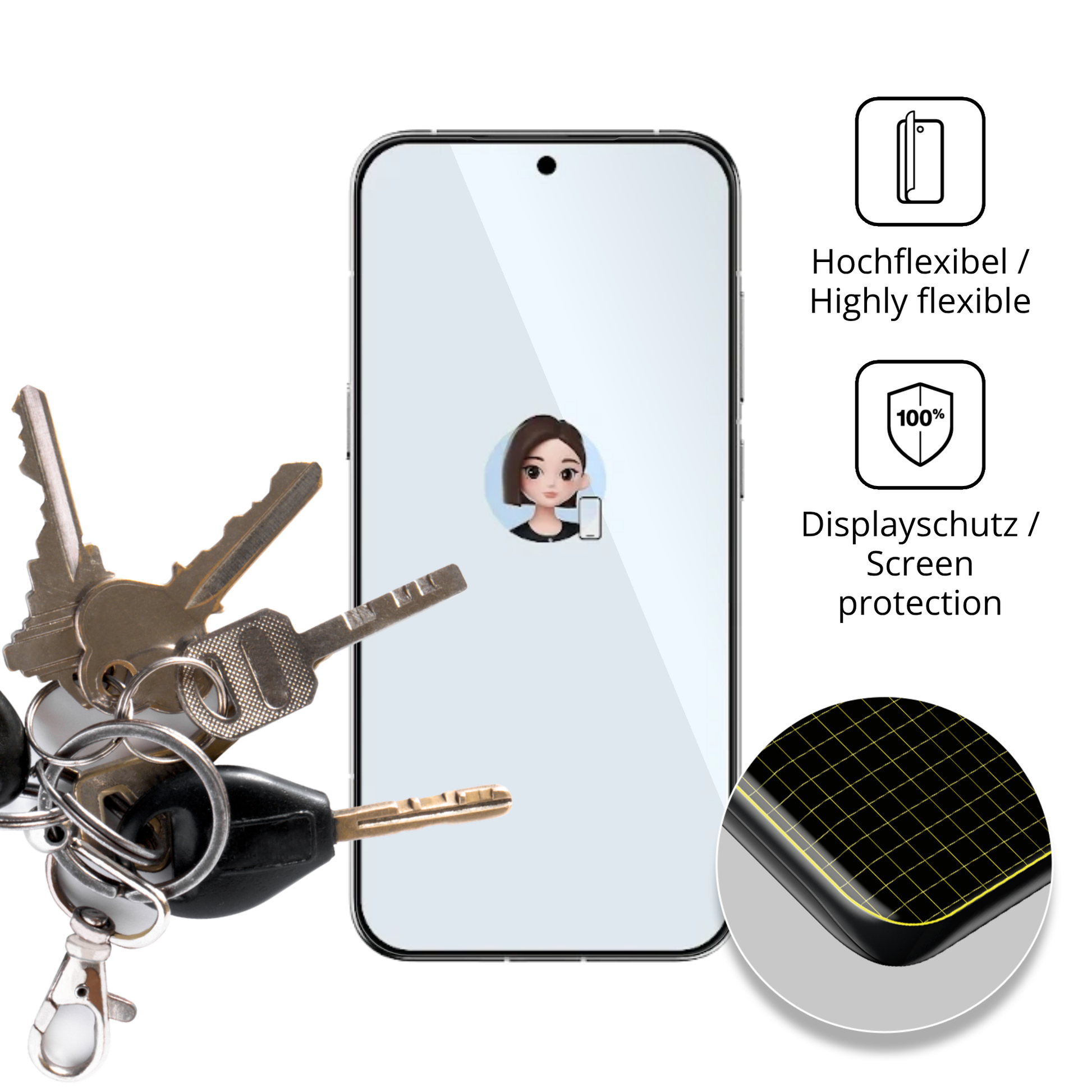 dipos Displayschutz für Nubia M153, transparente Oberfläche, geringe Dicke und perfekte Passform