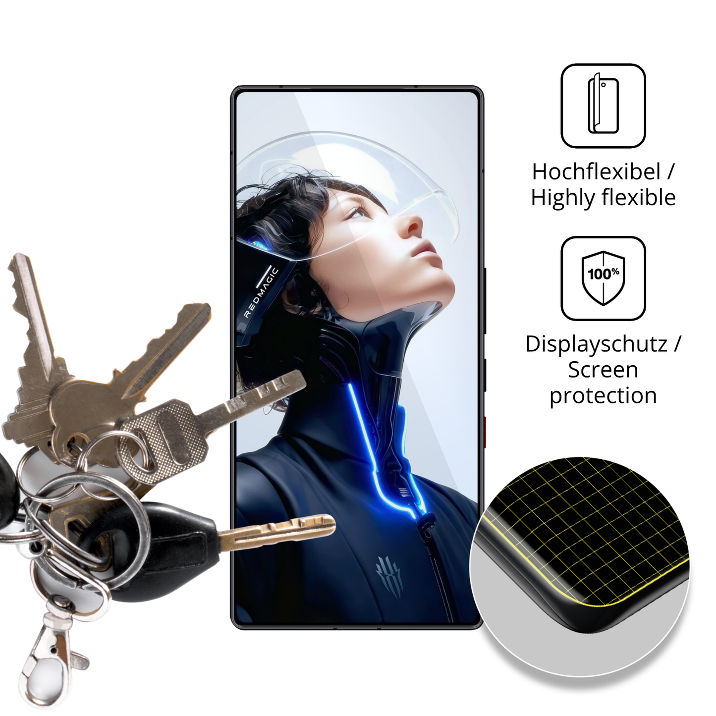 dipos Displayschutz für nubiared magic 11 pro, transparente Oberfläche, geringe Dicke und perfekte Passform