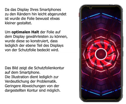 2x Schutzfolie matt für nubia Red Magic 3s Display-Schutzfolie