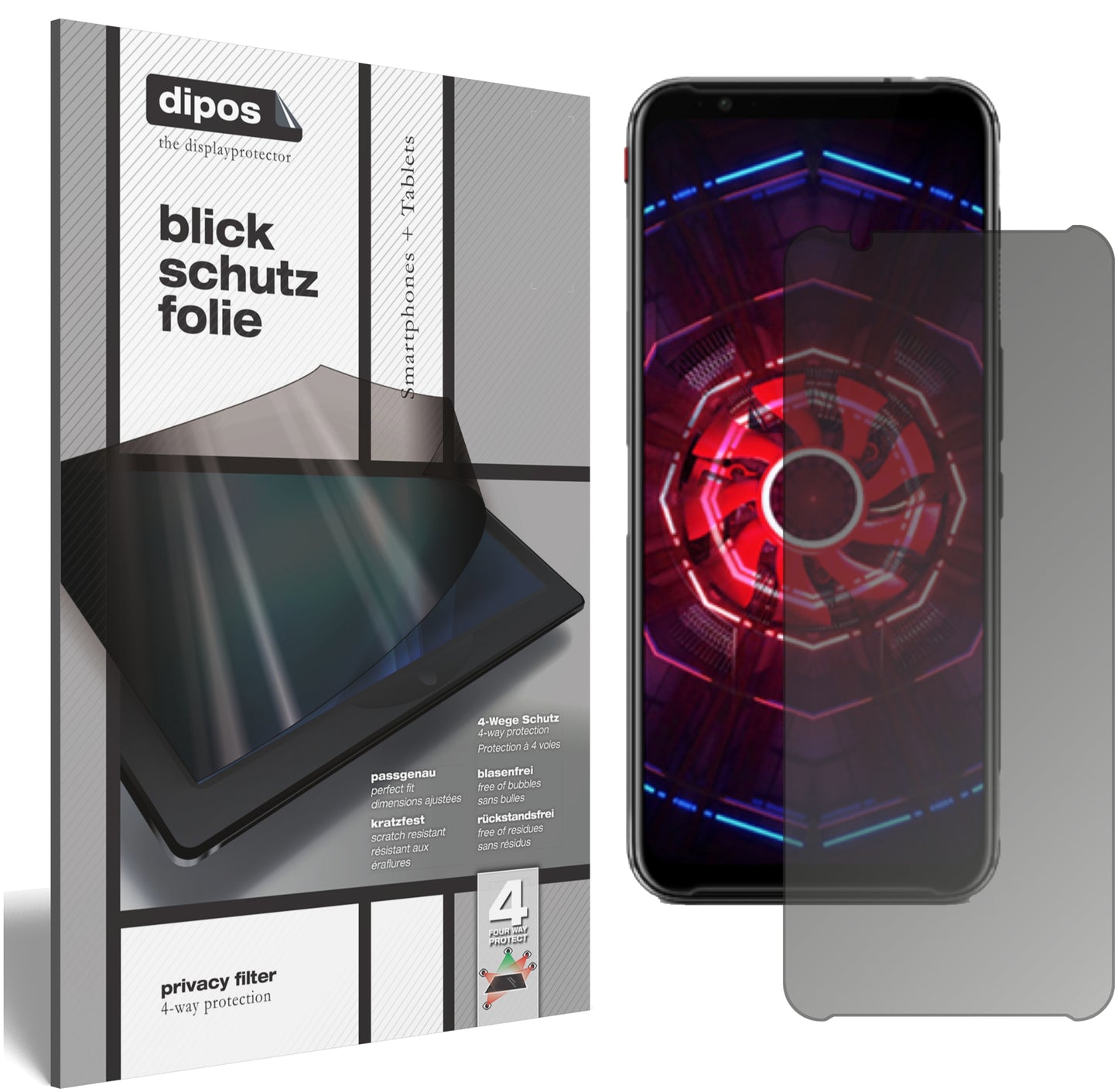 Blickschutzfolie für nubia Red Magic 3s matt Schutzfolie Privacy