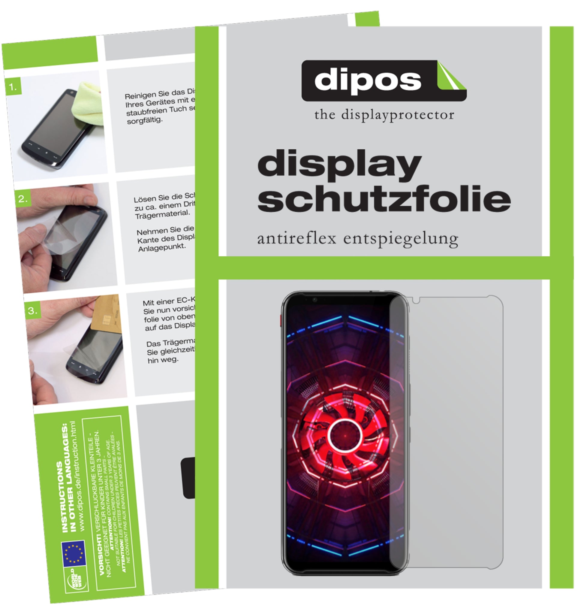 Mattes Panzerglas: Entspiegelte, dünne Folie, Fingerabdruckresistenz und Bildschirmschutz für nubia-Red Magic 3s