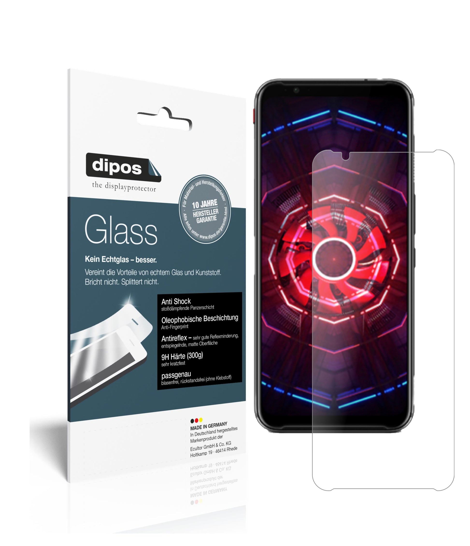Mattes Panzerglas: Schutz vor Brüchen, Fingerabdrücken und Bildschirmblendung für nubia-Red Magic 3s