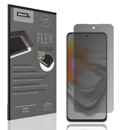 Blickschutzfolie von dipos passend für Nubia S2 Lite, 100% Displayabdeckung und blasenfreie Montage
