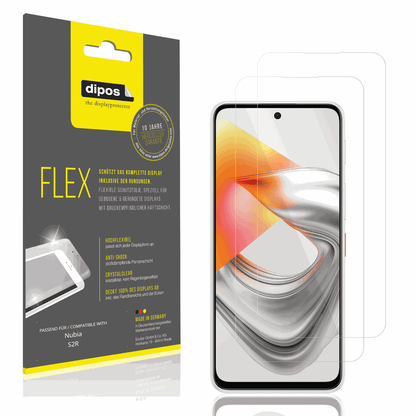 Klare Displayschutzfolie von dipos passend für Nubia S2R, 100% Displayabdeckung und blasenfreie Montage