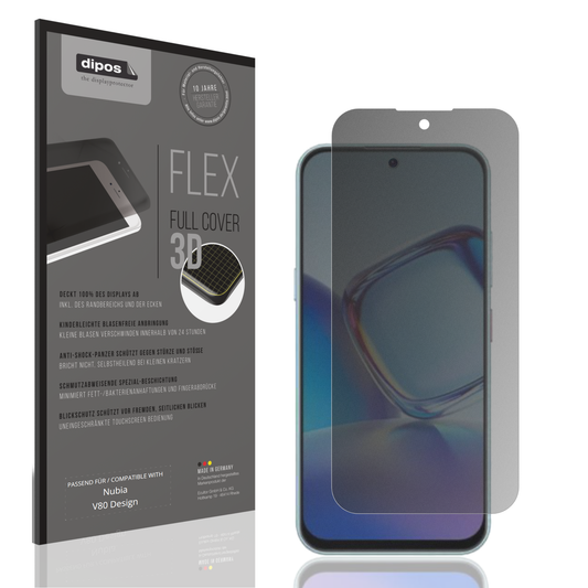 Blickschutzfolie von dipos passend für nubiav80 design, 100% Displayabdeckung und blasenfreie Montage