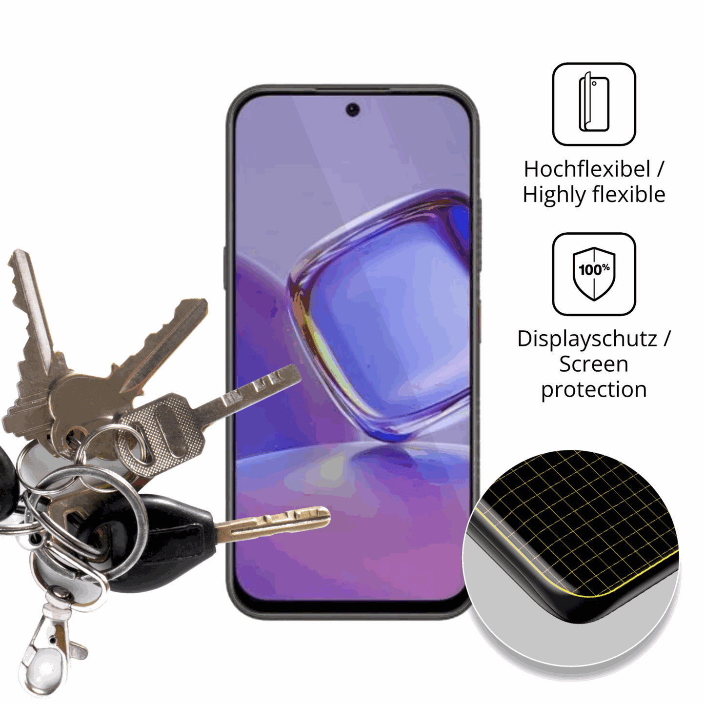 dipos Displayschutz für Nubia V80 Pro, transparente Oberfläche, geringe Dicke und perfekte Passform