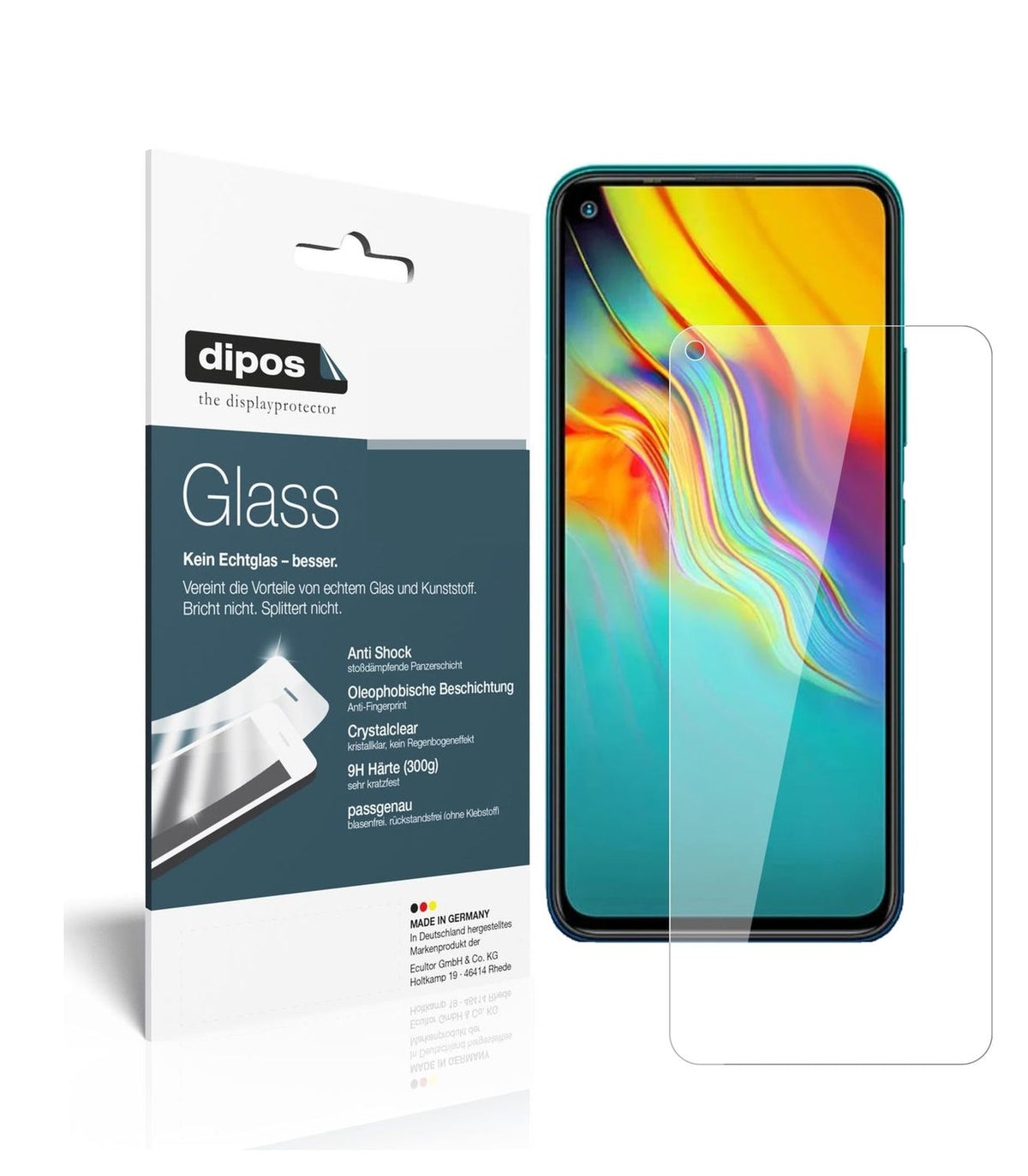 1x 9H Schutzfolie für Infinix Note 7 Lite Panzerfolie