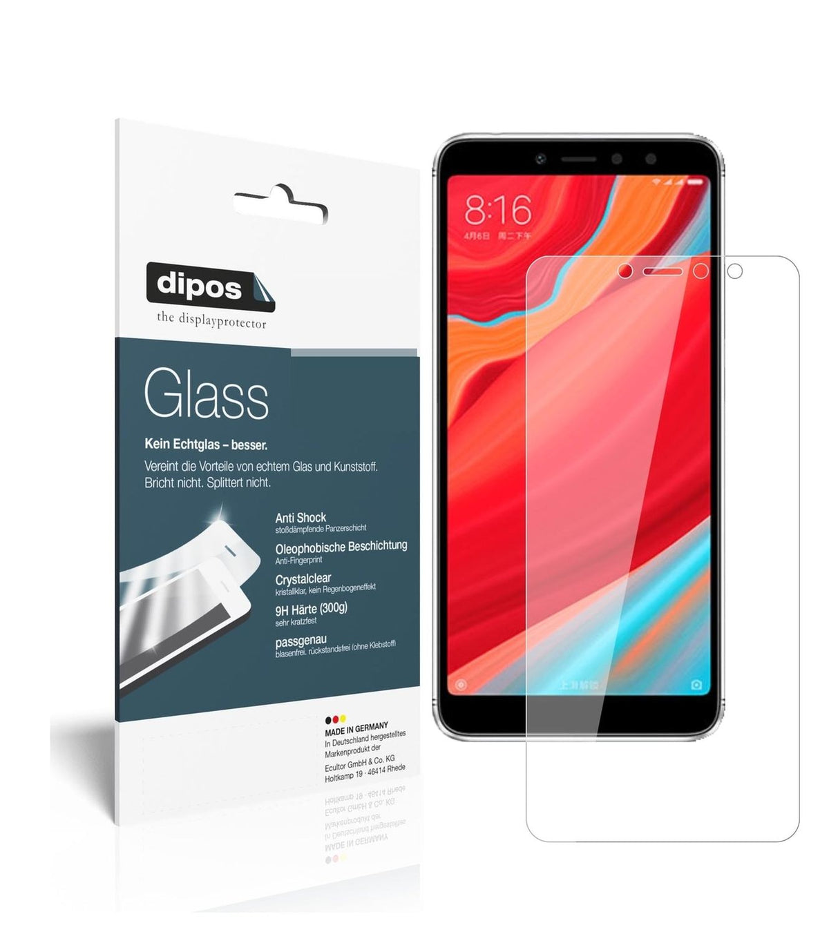 1x 9H Schutzfolie für Xiaomi Redmi Y2 Panzerfolie