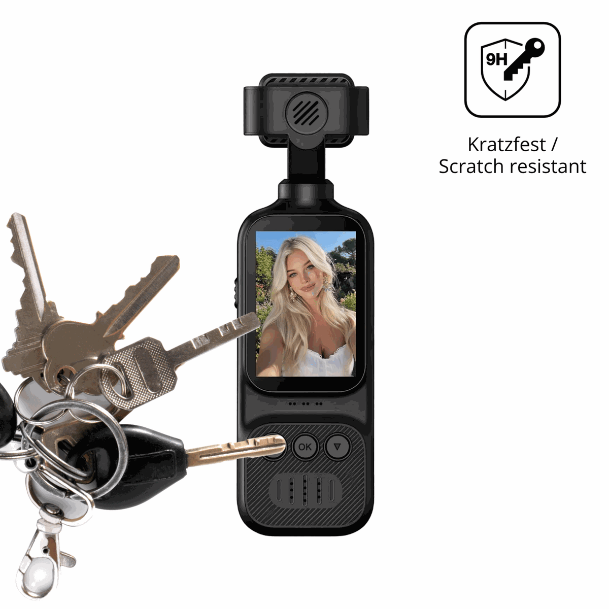 2x 9H Schutzfolie für OBEST 50070 2K Action-Cam Panzerfolie
