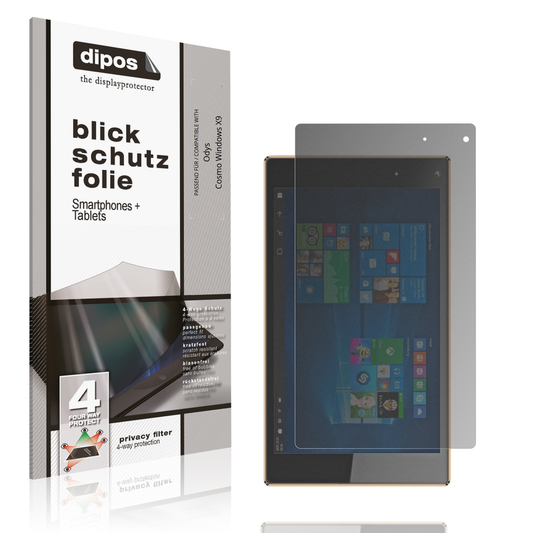 Blickschutzfolie von dipos passend für Odys Cosmo Windows X9, präziser Zuschnitt und blasenfrei montiert