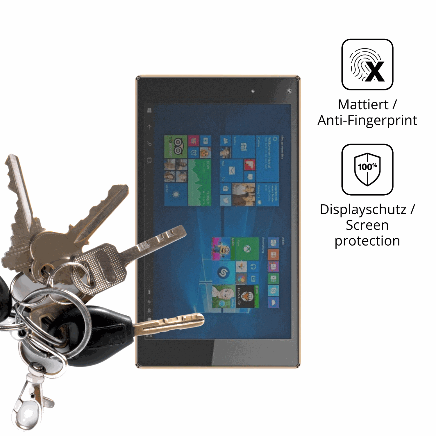 dipos Displayschutz für Odys Cosmo Windows X9, mattierte Oberfläche, Blickschutzfilter und perfekter Passform