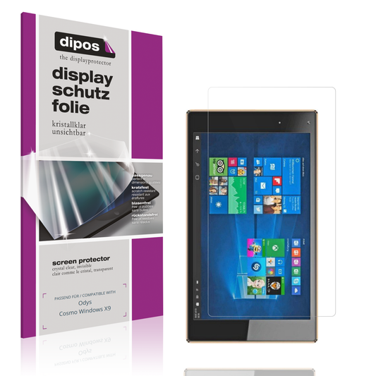 Klare Displayschutzfolie von dipos passend für Odys Cosmo Windows X9, präziser Zuschnitt und blasenfrei montiert