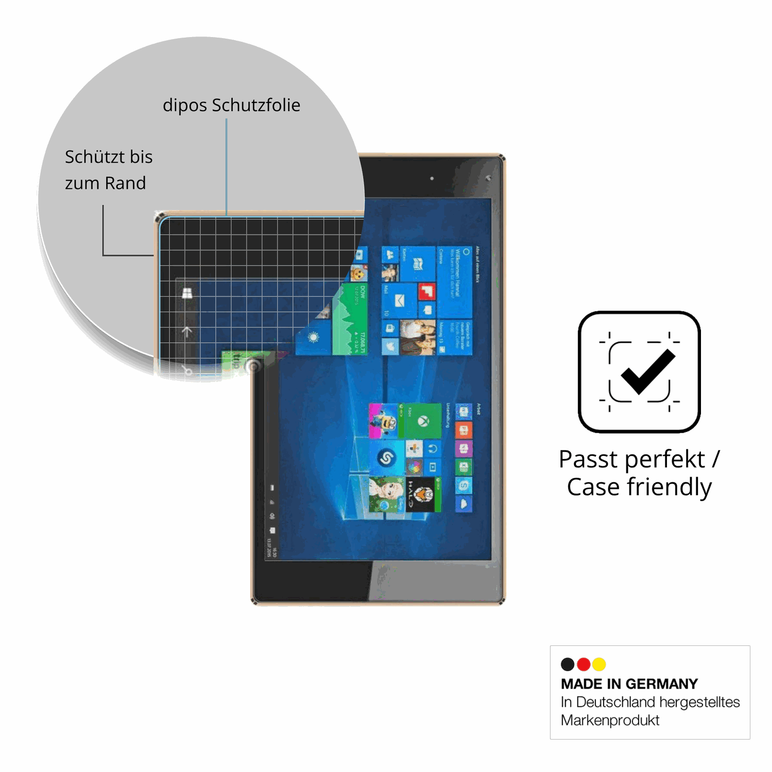 Besonders flexibler Displayschutz mit Anti-Shock-Schicht im Materialmix