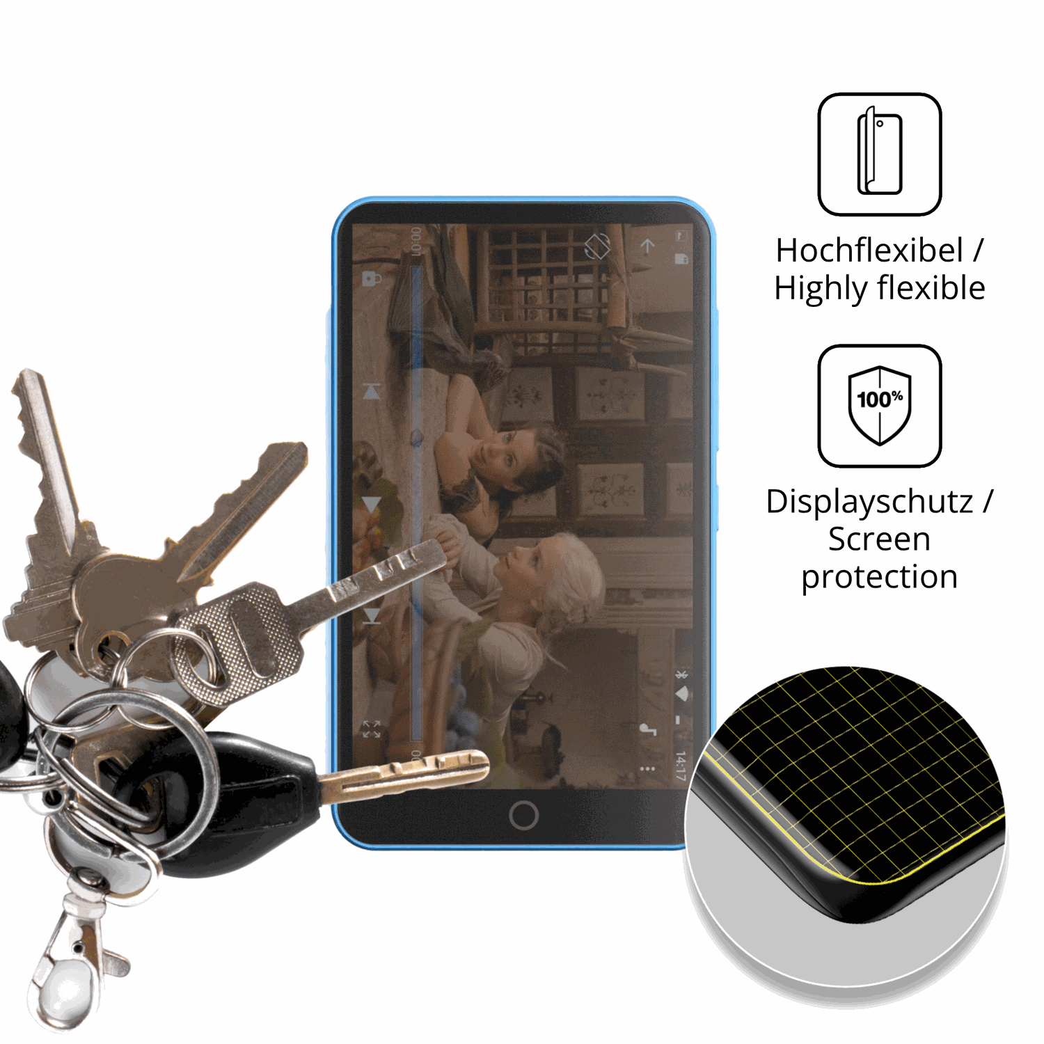 dipos Displayschutz für Oilsky M303 Pro, mit Blickschutzfilter und perfekter Passform auch für die Rundungen