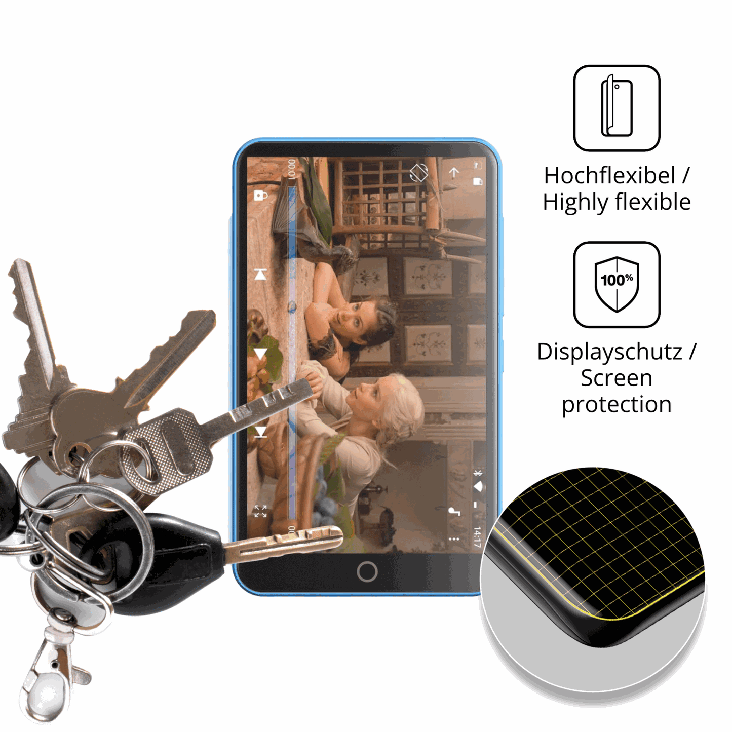 dipos Displayschutz für Oilsky M303 Pro, transparente Oberfläche, perfekte Passform auch für die Rundungen