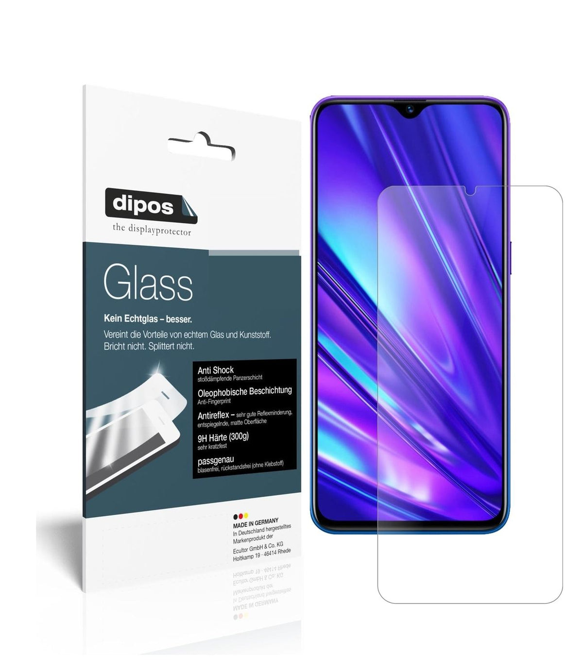 1x 9H Schutzfolie matt für Oppo Realme 5 Panzerfolie