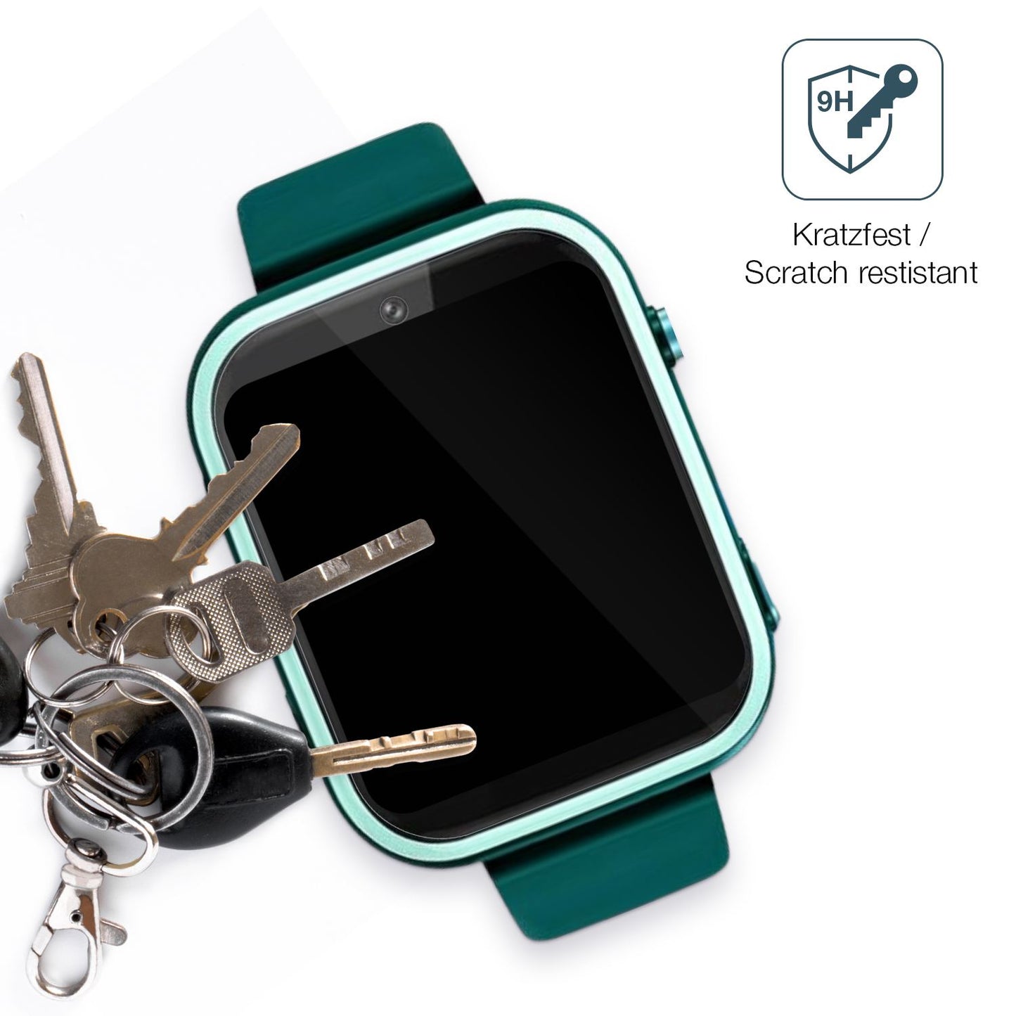 dipos Displayschutz für Okyuk T45 Smartwatch Kinder, transparente Oberfläche, perfekte Passform auch für die Rundungen