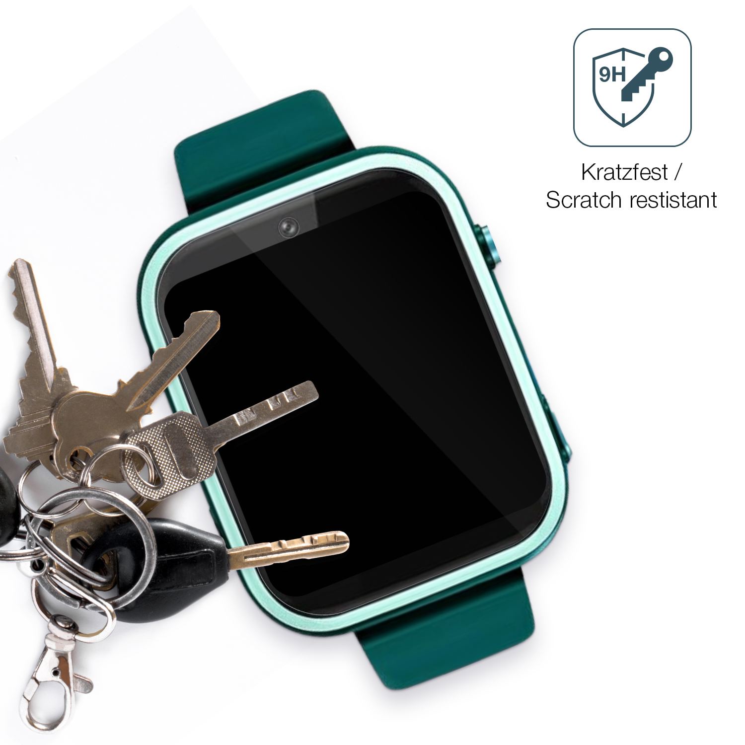 dipos Displayschutz für Okyuk T45 Smartwatch Kinder, transparente Oberfläche, perfekte Passform auch für die Rundungen