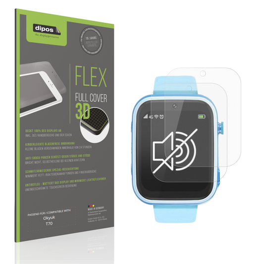 Matte Displayschutzfolie von dipos passend für Okyuk T70, 100% Displayabdeckung und blasenfreie Montage