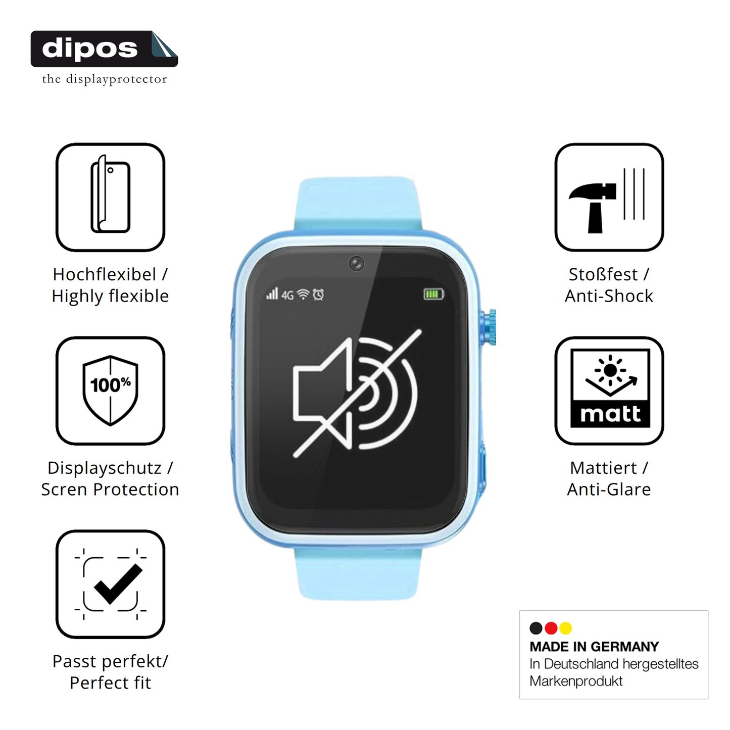 Displayschutz hergestellt in Deutschland, höchste Qualität made in Germany