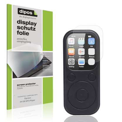 Matte Displayschutzfolie von dipos passend für Olycism 64 GB MP3-Player, präziser Zuschnitt und blasenfrei montiert