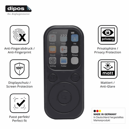 Privatsphäre-Schutz durch Sichtschutz-Folie passend zugeschnitten für Olycism 64 GB MP3-Player