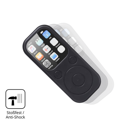 Schutz gegen Kratzer auf dem Olycism 64 GB MP3-Player Glas durch Schlüssel, Stöße gegen die Tischkante oder Stürze