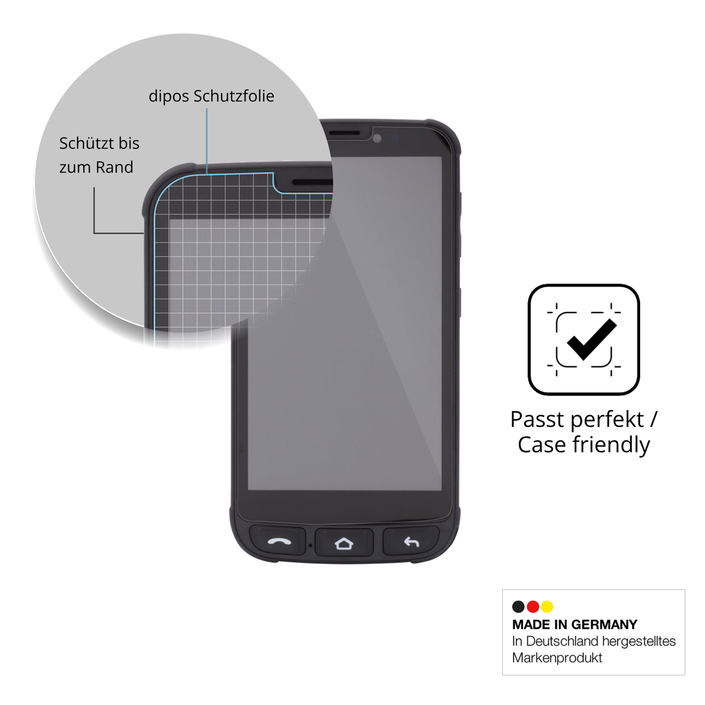 Besonders flexibler Displayschutz mit Anti-Shock-Schicht im Materialmix