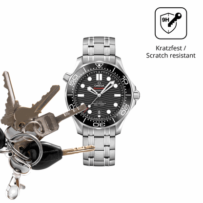 dipos Displayschutz f�r Omega Seamaster Diver 300M 42 mm, mattierte Oberfl�che, robuste Festigkeit und perfekte Passform