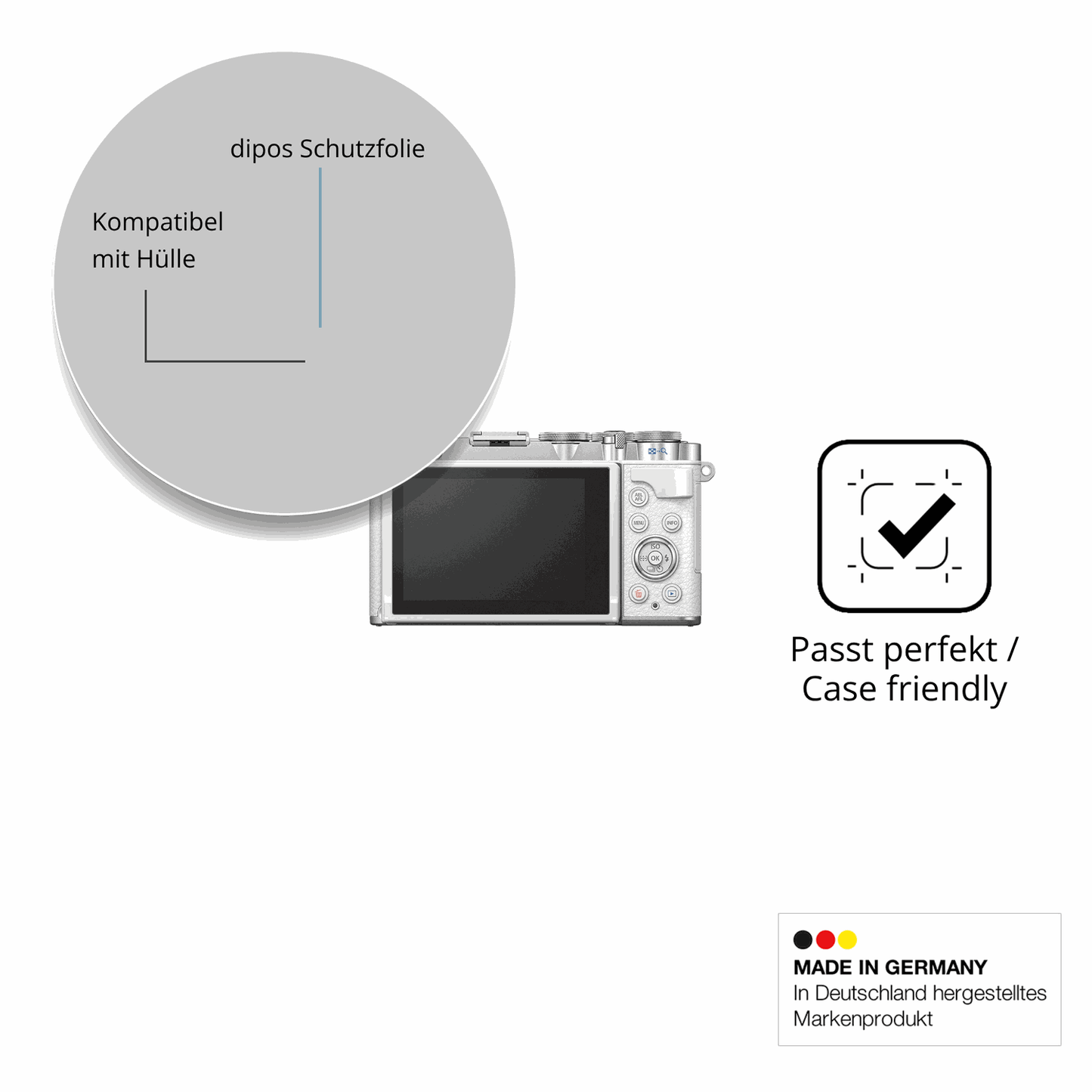 4x Schutzfolie matt für OM SYSTEM E-P7 Display-Schutzfolie