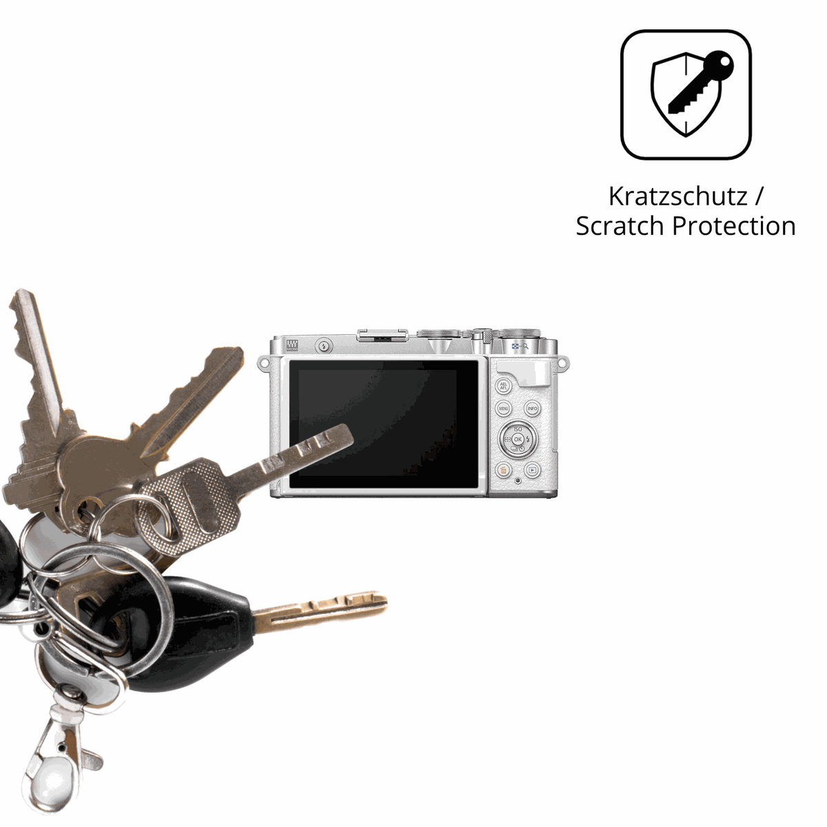 4x Schutzfolie klar für OM SYSTEM E-P7 Display-Schutzfolie
