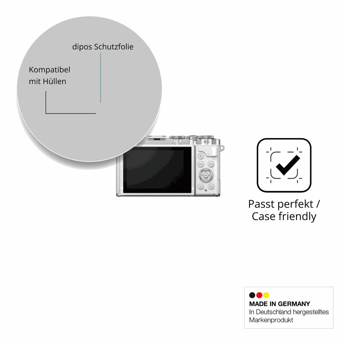 4x Schutzfolie klar für OM SYSTEM E-P7 Display-Schutzfolie