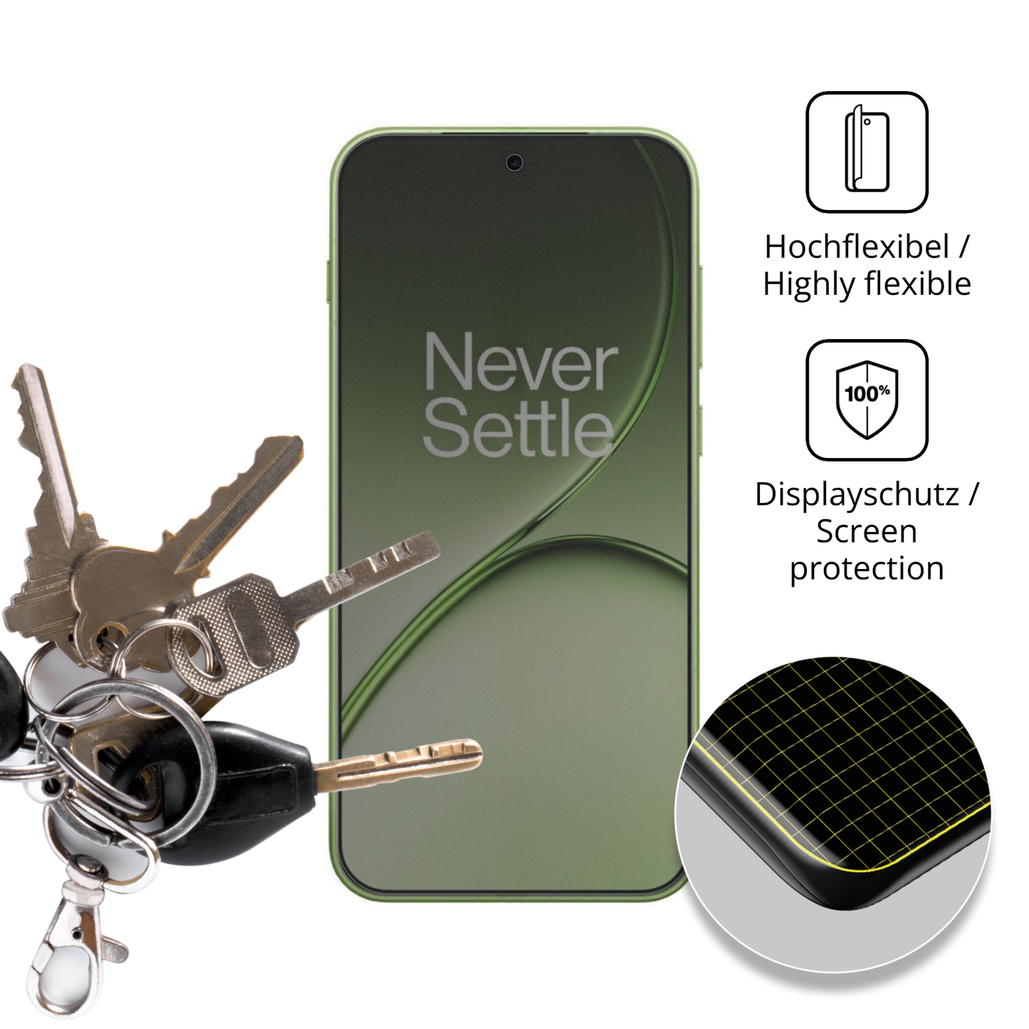 dipos Displayschutz f�r OnePlus 15T, mit Blickschutzfilter und perfekter Passform auch f�r die Rundungen