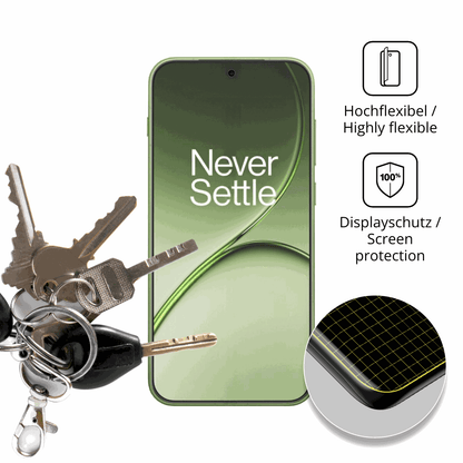dipos Displayschutz f�r OnePlus 15T, transparente Oberfl�che, perfekte Passform auch f�r die Rundungen