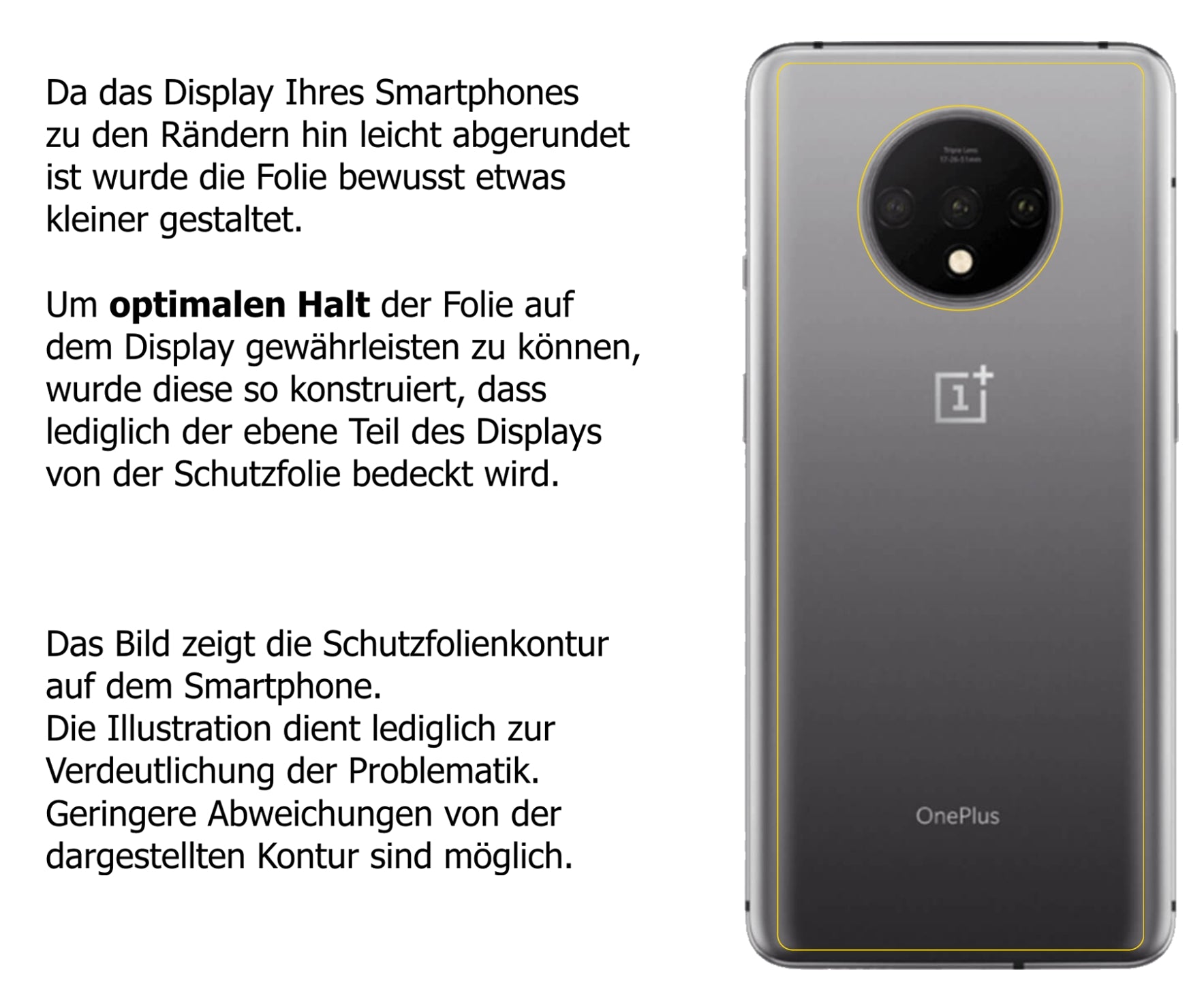 Dünne und klare Folie passend zugeschnitten für OnePlus 7T Rückseite
