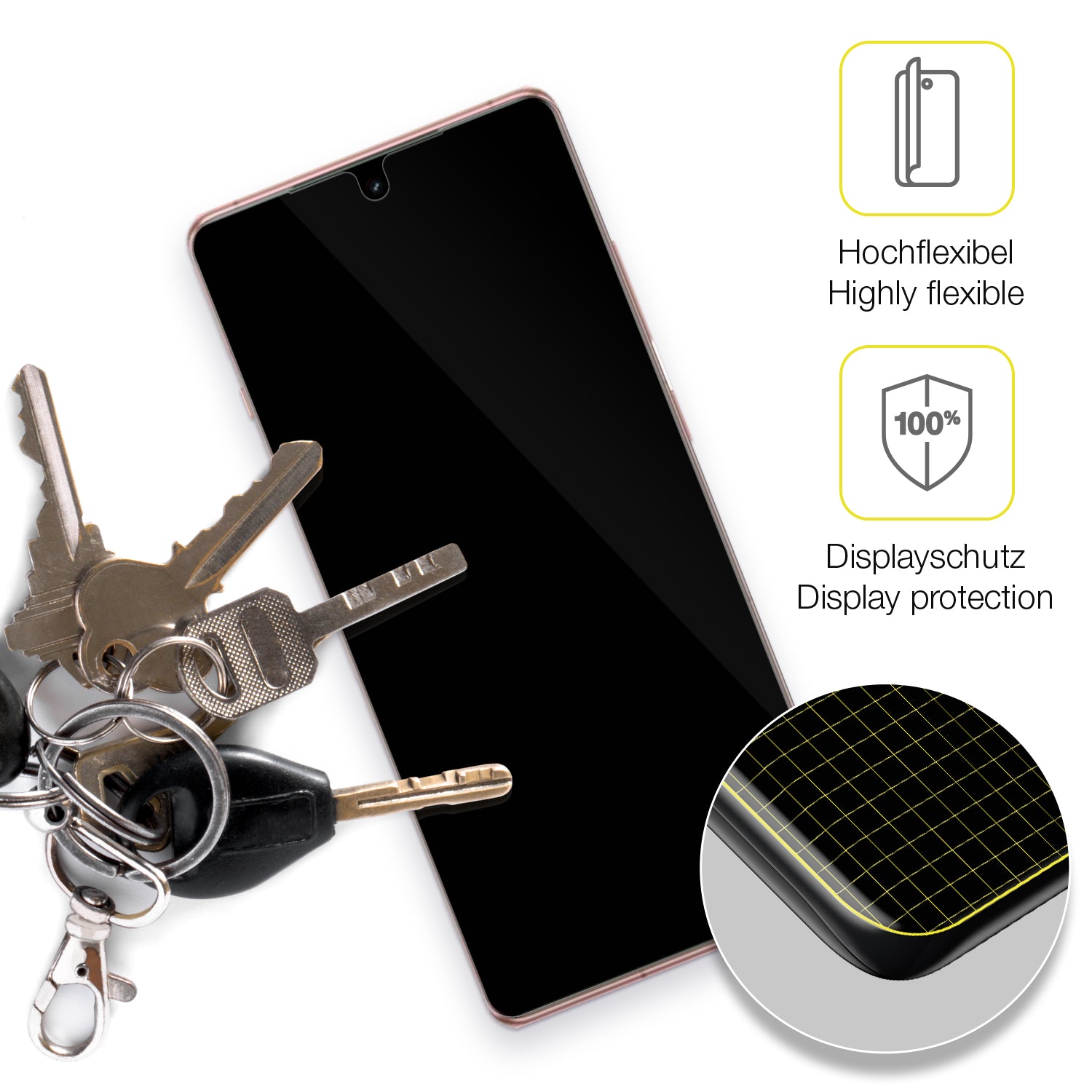 dipos Displayschutz für OnePlus Ace3, transparente Oberfläche, geringe Dicke und perfekte Passform