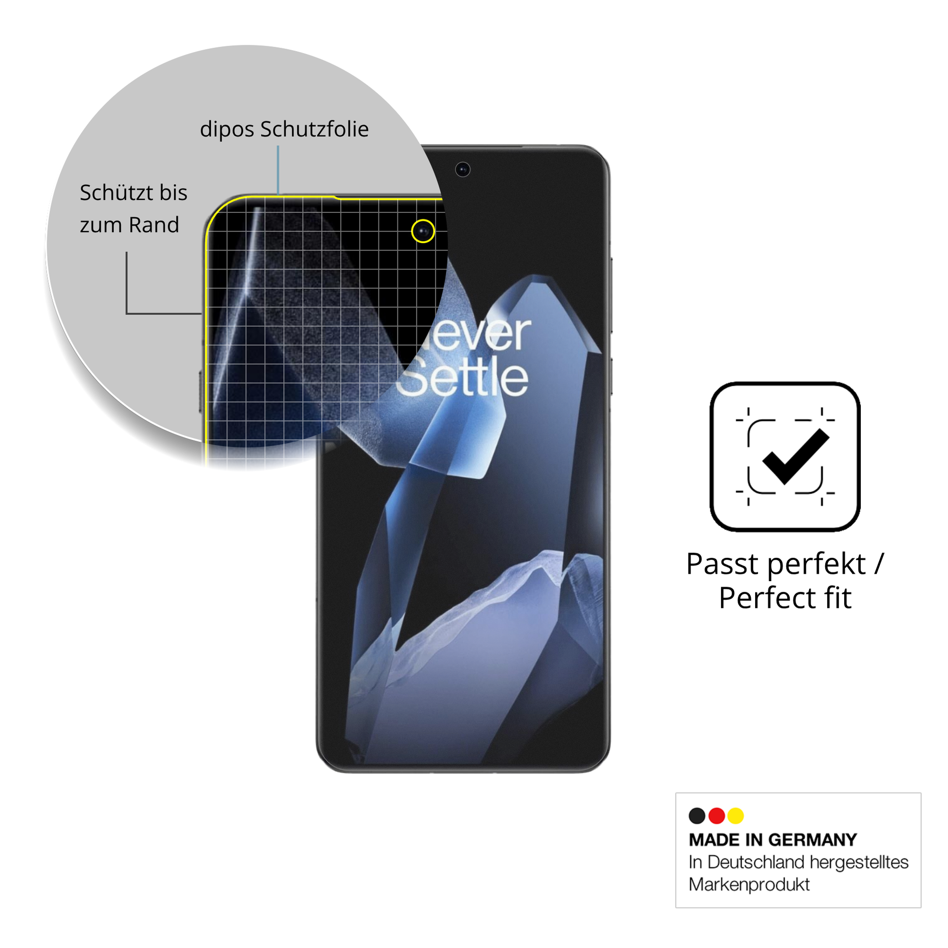 Besonders flexibler Displayschutz mit Anti-Shock-Schicht im Materialmix