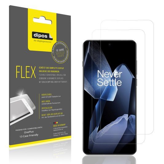 Klare Displayschutzfolie von dipos passend für OnePlus 13 Case Friendly, 100% Displayabdeckung und blasenfreie Montage