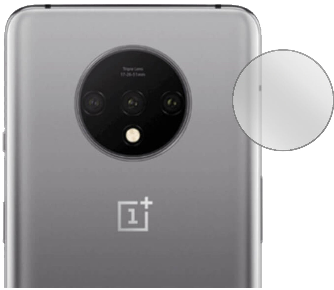OnePlus7T Kameralinse mit aufgebrachter dipos Displayschutzfolie, glasklare Darstellung ohne Einschränkungen