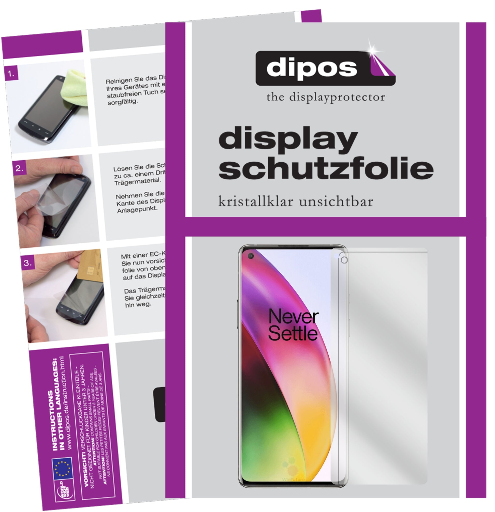 Kristallklare, dünne Schutzfolie: Kratzfest & passgenau für OnePlus-8