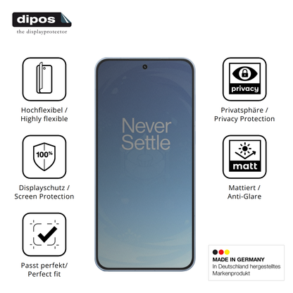 Flexible TPU-Folie passend zugeschnitten für OnePlus Ace 6T, mit Privatsphäre-Schutz durch Sichtschutz-Folie