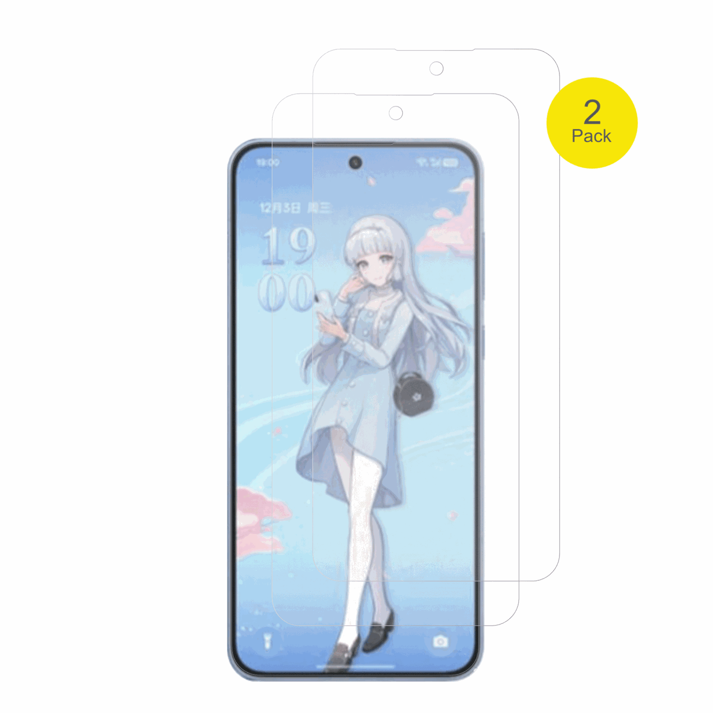 OnePlusAce 6T Genshin Impact mit aufgebrachter dipos Flex Schutzfolie, glasklare Darstellung ohne Einschränkungen