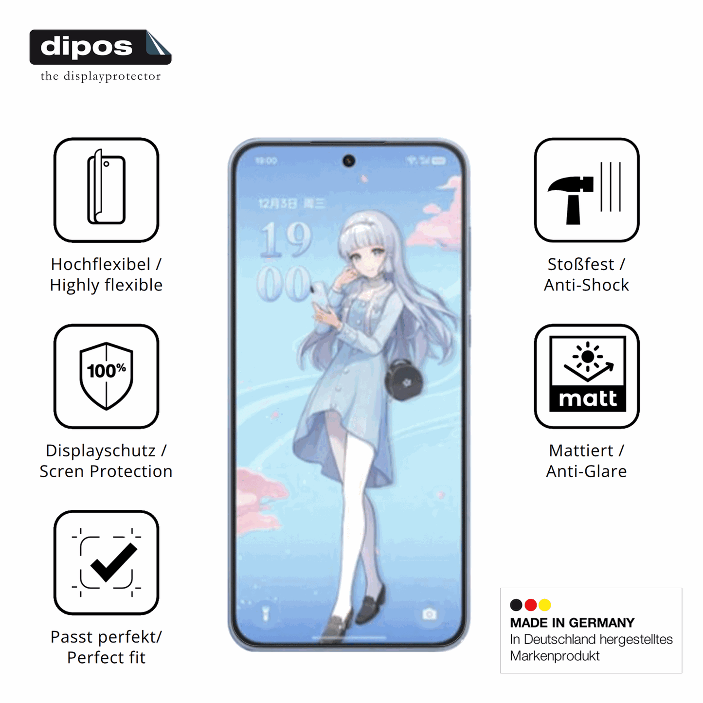 Displayschutz hergestellt in Deutschland, höchste Qualität made in Germany