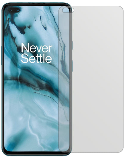 OnePlusNord mit aufgebrachter dipos Displayschutzfolie, die lästige Fingerabdrücke minimiert