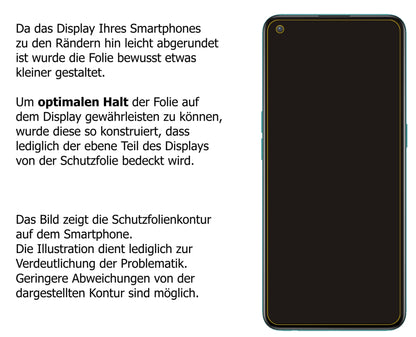 dipos Displayschutz für OnePlus Nord 2 CE, transparente Oberfläche, perfekte Passform auch für die Rundungen