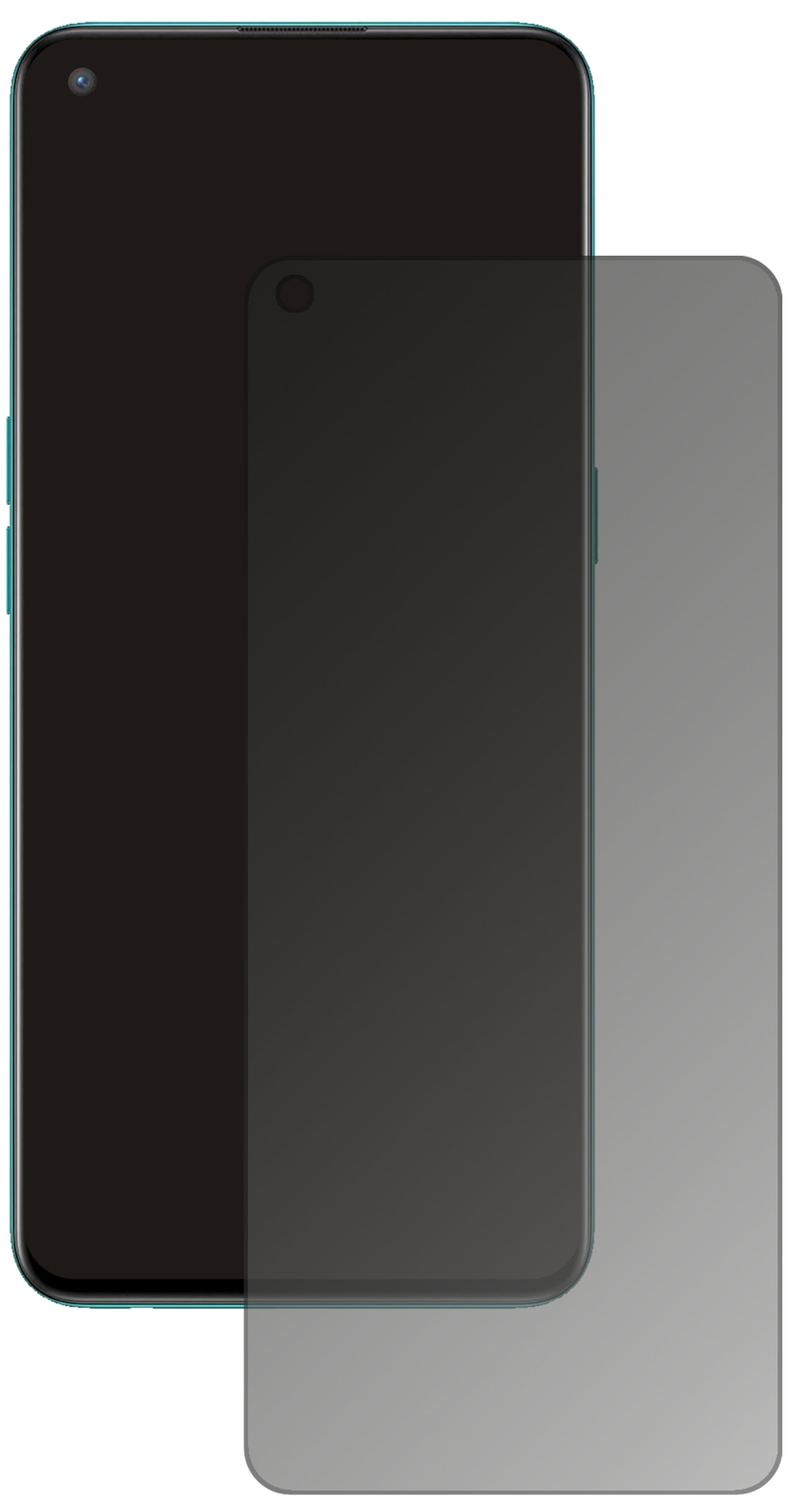 OnePlusNord 2 CE mit aufgebrachtem dipos Displayschutz, der seitliche Einblicke blockiert