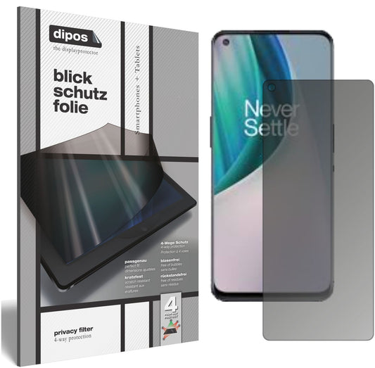 Blickschutzfolie von dipos passend für OnePlus Nord N10 5G, präziser Zuschnitt und blasenfrei montiert
